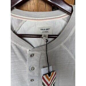 TRUE GRIT Pullover Shirt Mens XL Pullover Cotton Retro OFF WHITE  New W/Tags